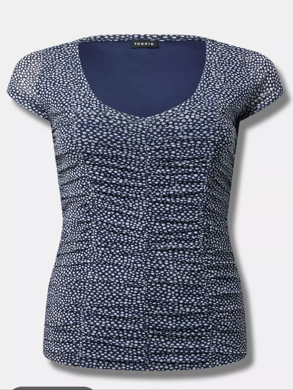 torrid Peacoat Blue Joy Dot Shirred Scoop Top
